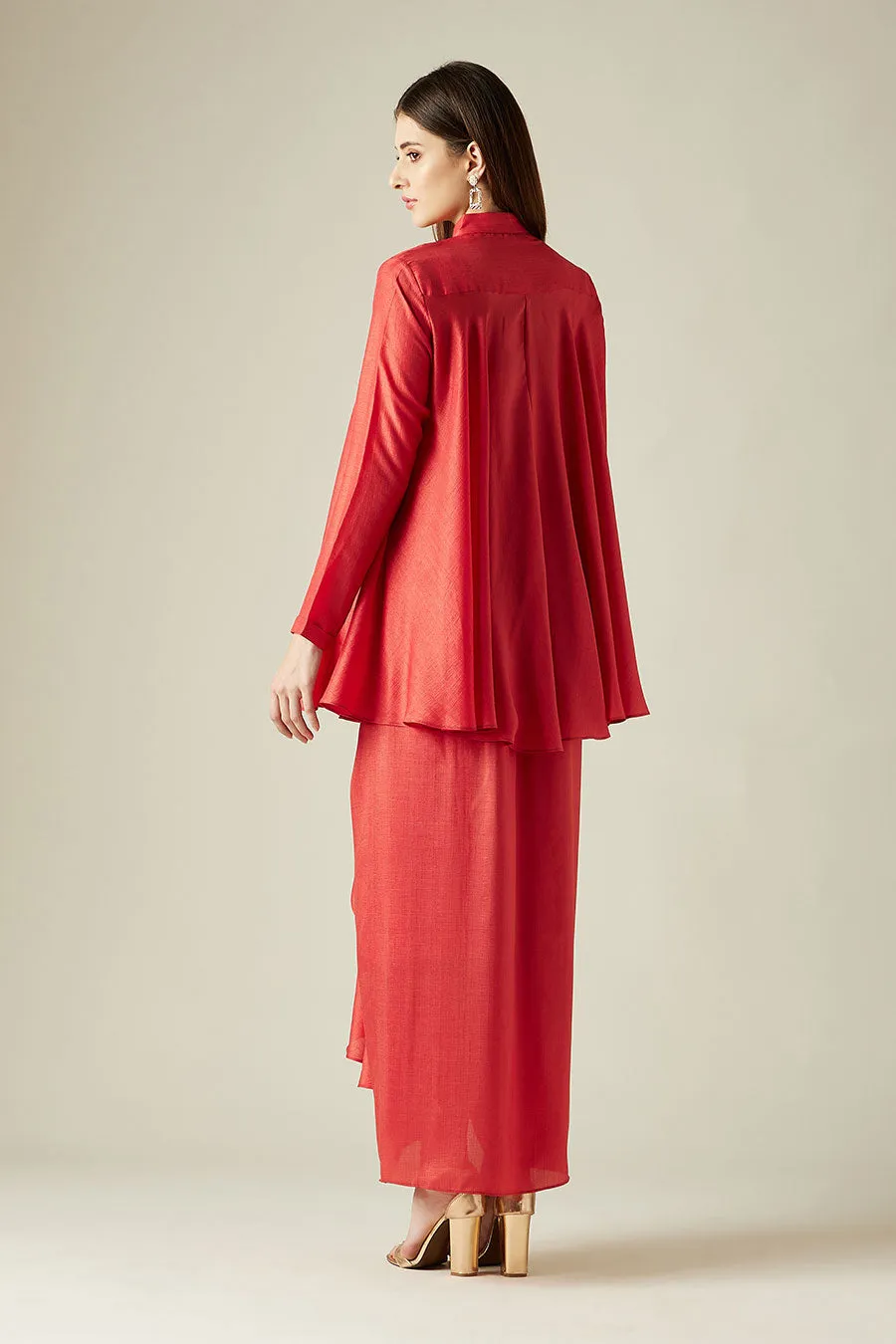 Rose Red Garden Tunic & Skirt Co-Ord Set