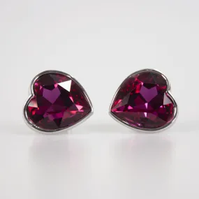 Rose Wine Clear Heart Crystal Cufflinks
