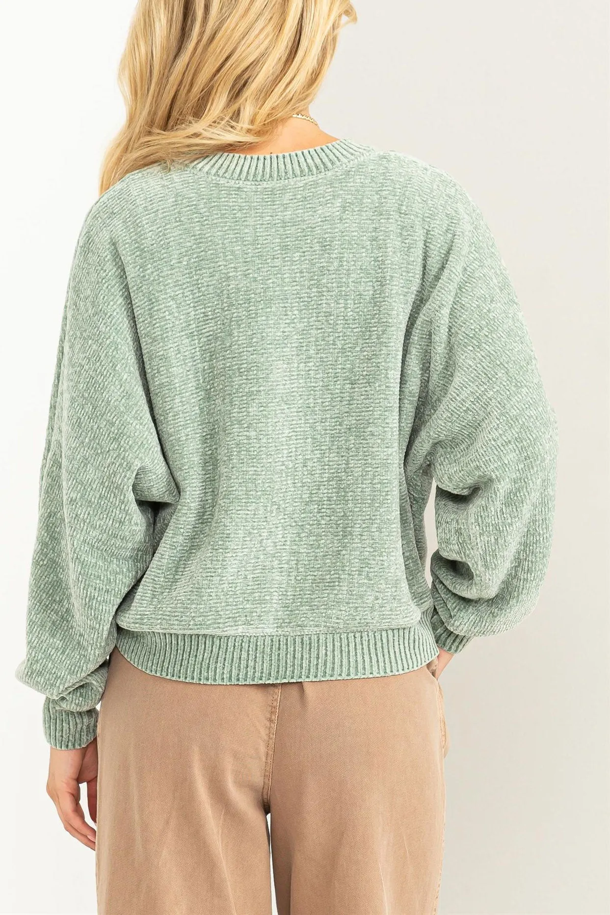 ROUND NECK SWEATER KNIT TOP