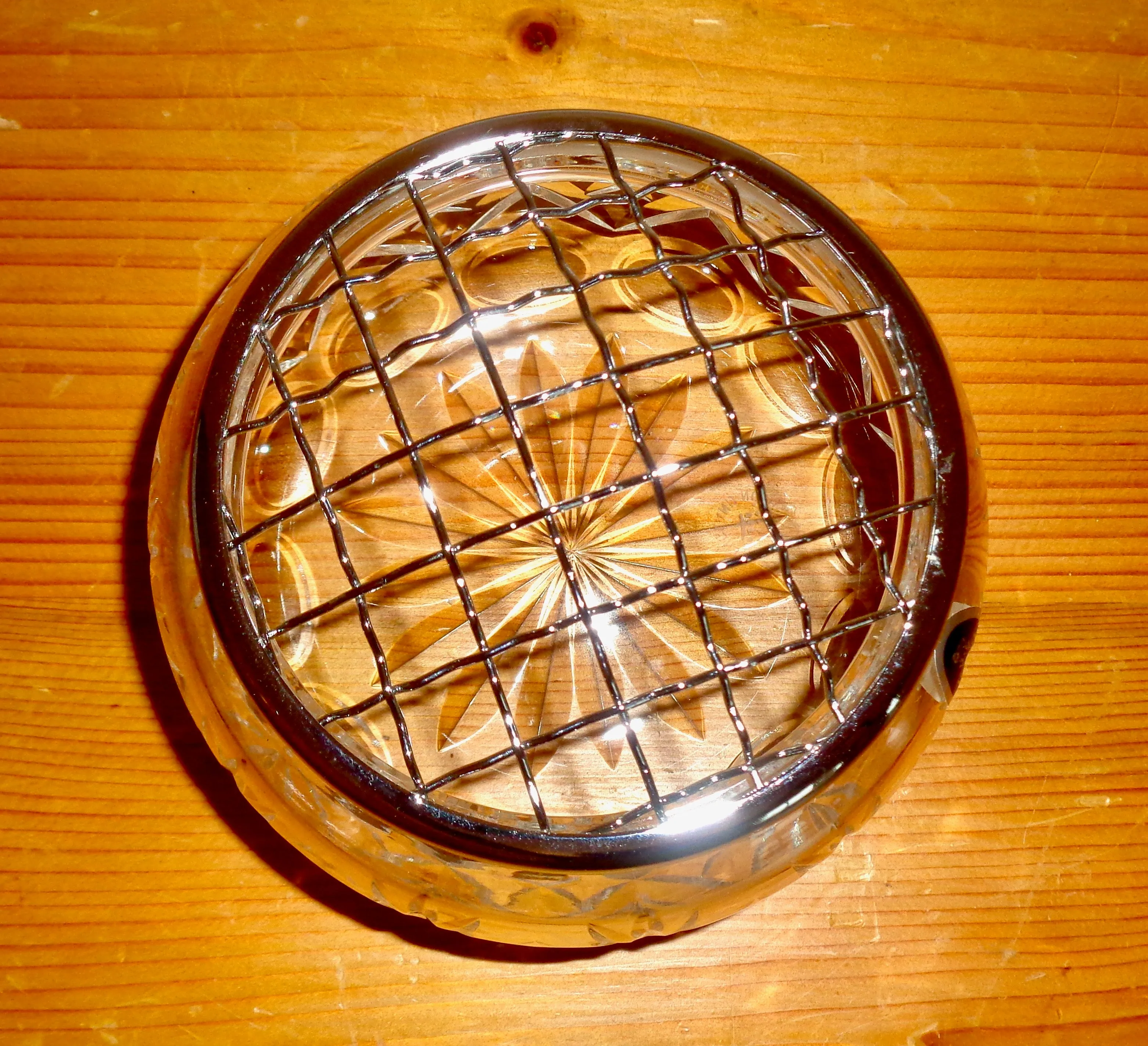 Royal Doulton Lead Crystal Rose Bowl With Silver Plated Flower Grid In Its Original Box