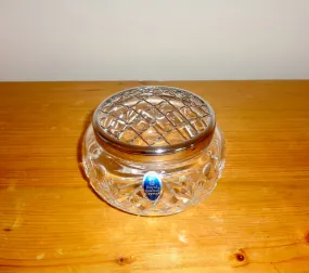 Royal Doulton Lead Crystal Rose Bowl With Silver Plated Flower Grid In Its Original Box