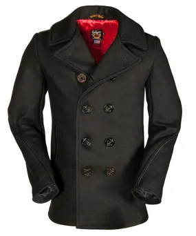 Schott Men's Slim Fit Wool Pea Coat - Navy