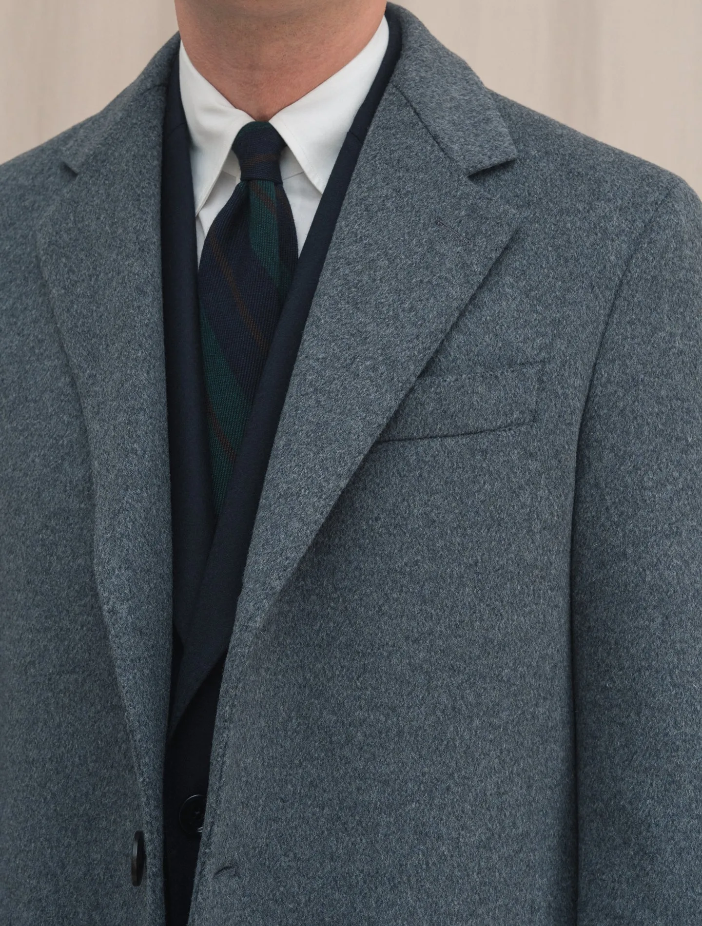 Single Breasted Wool Coat Grey