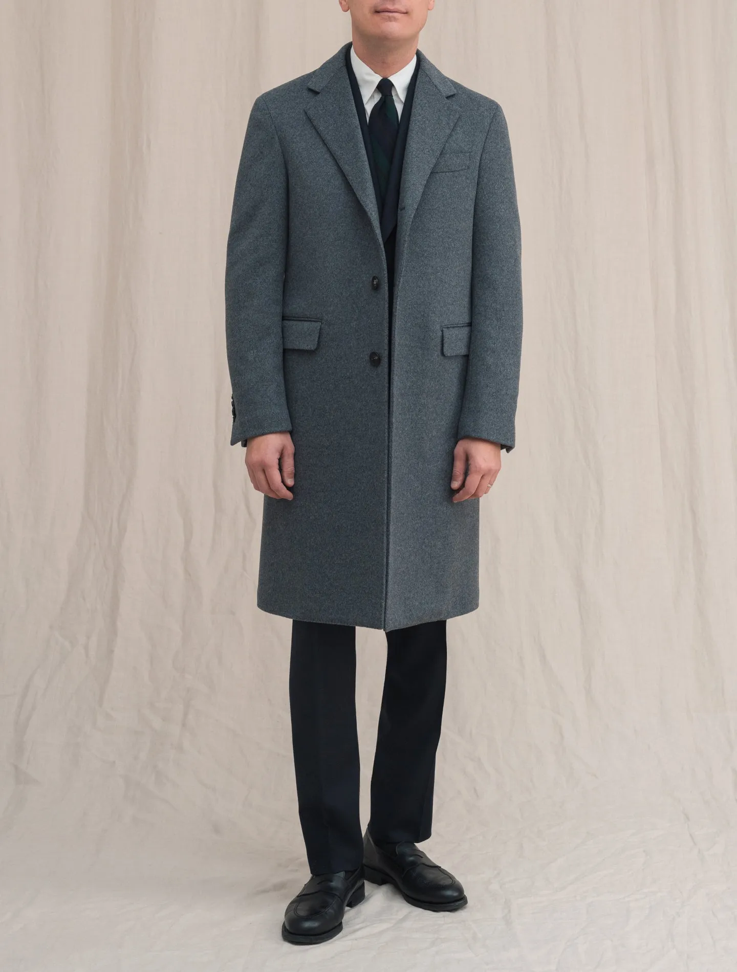 Single Breasted Wool Coat Grey