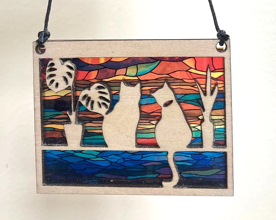 Squirrel Tacos Cats & Plants Suncatcher