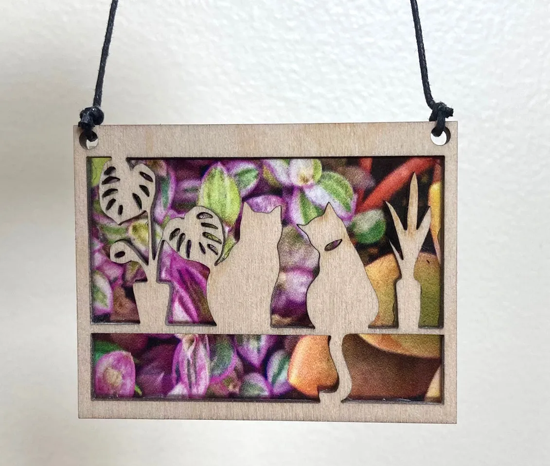 Squirrel Tacos Cats & Plants Suncatcher