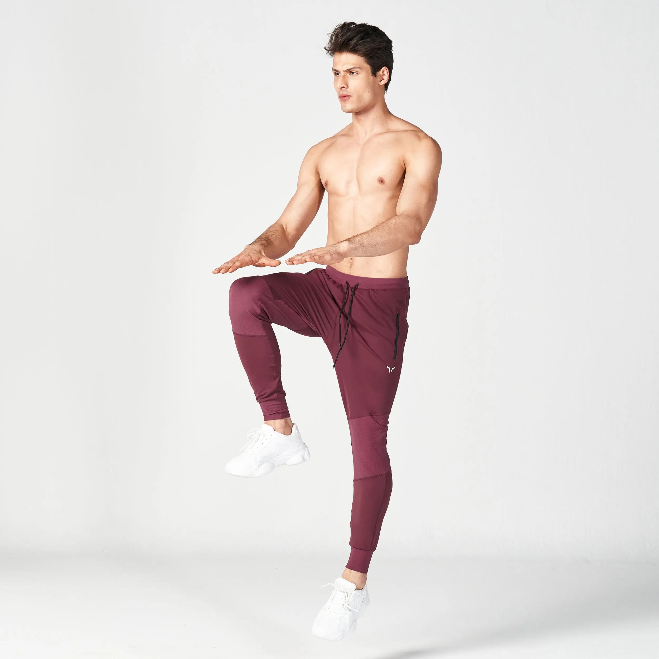 Statement Ribbed Joggers Reimagined SS23 - Burgundy