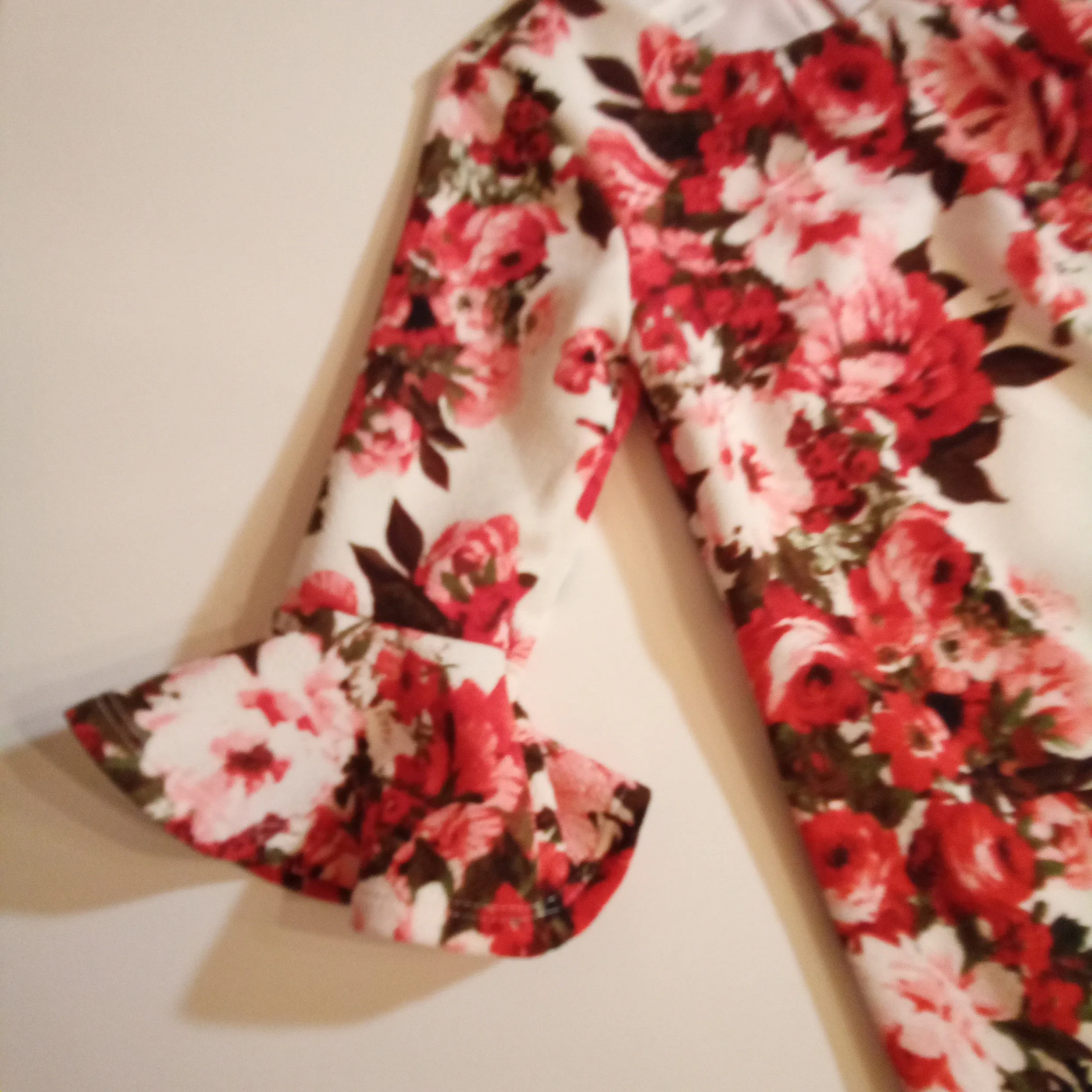 Sweetheart Floral Tunic with Red Leggings Set