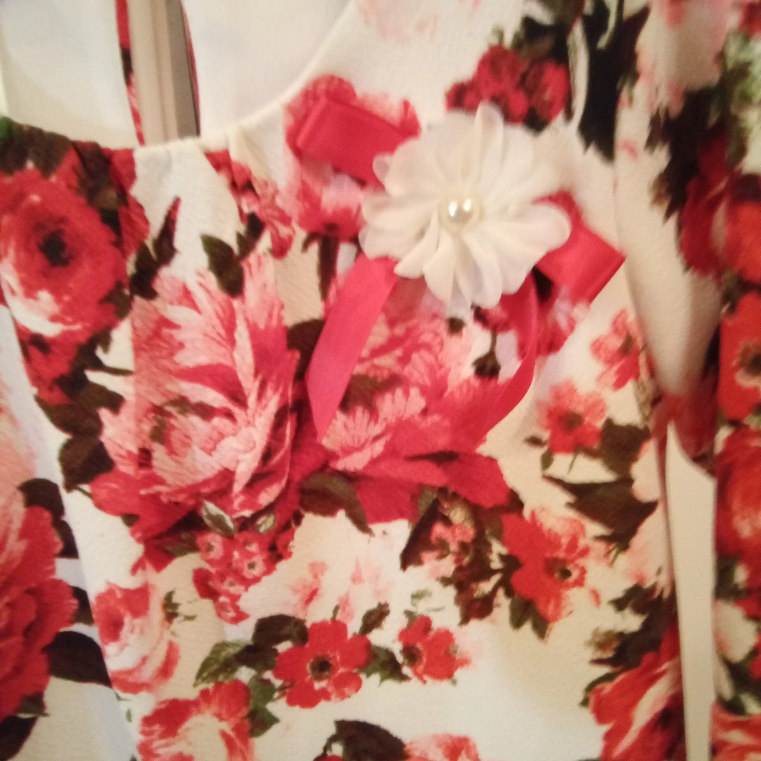Sweetheart Floral Tunic with Red Leggings Set