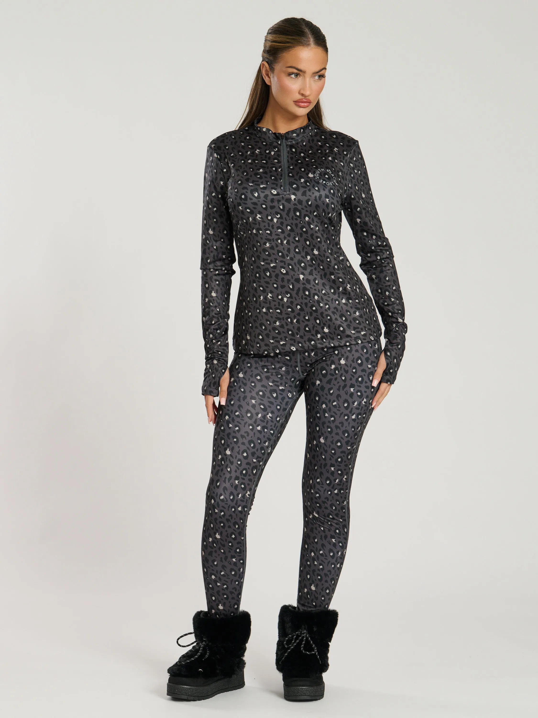 The 'Alpine' legging in black leopard