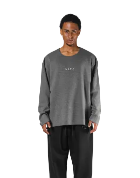 Thermal Knit Loose Long T-Shirt - D.Grey