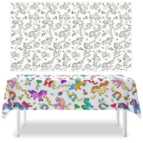 Unicorn Plastic Tablecloths (2 Pack) - Coloring Tablecloths For Kids, Disposable