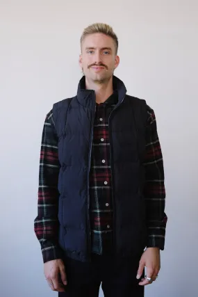unisex quilted vest - anil - black