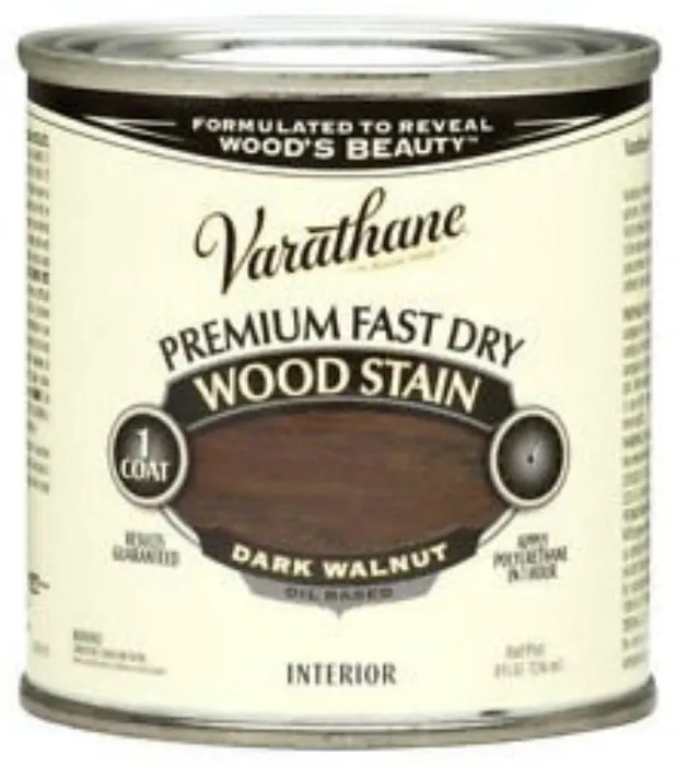 Varathane 262025 Premium Oil-Based Fast Dry Wood Stain, Dark Walnut, 1/2 Pt