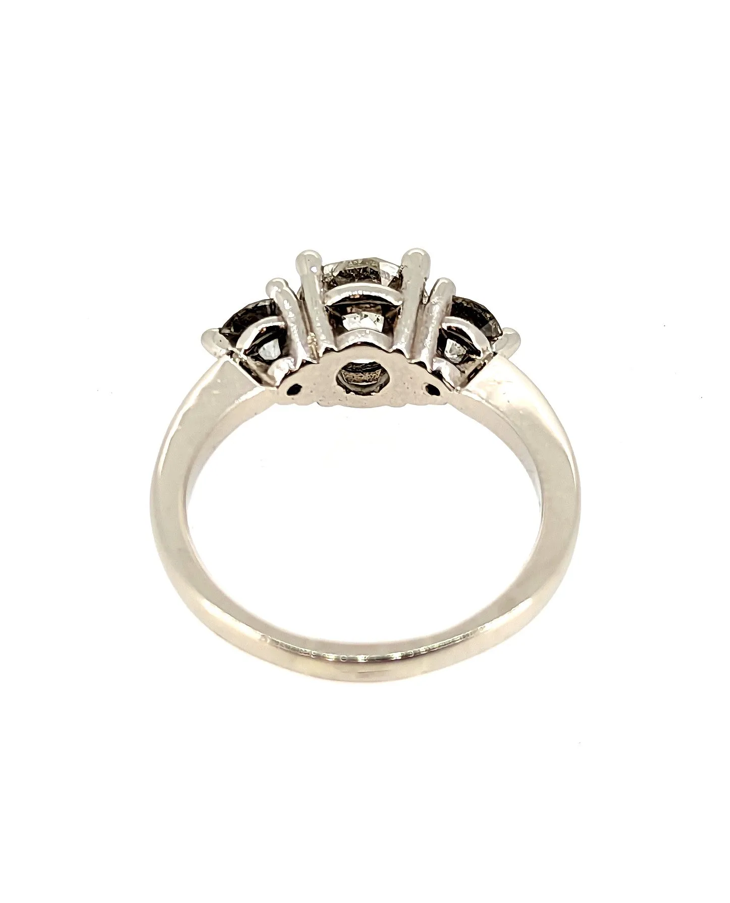 Vintage 1.60 Carat Old European Cut Diamond Engagement Ring 14K White Gold