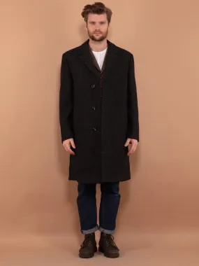 Vintage 70's Men Pure New Wool Coat in Gray