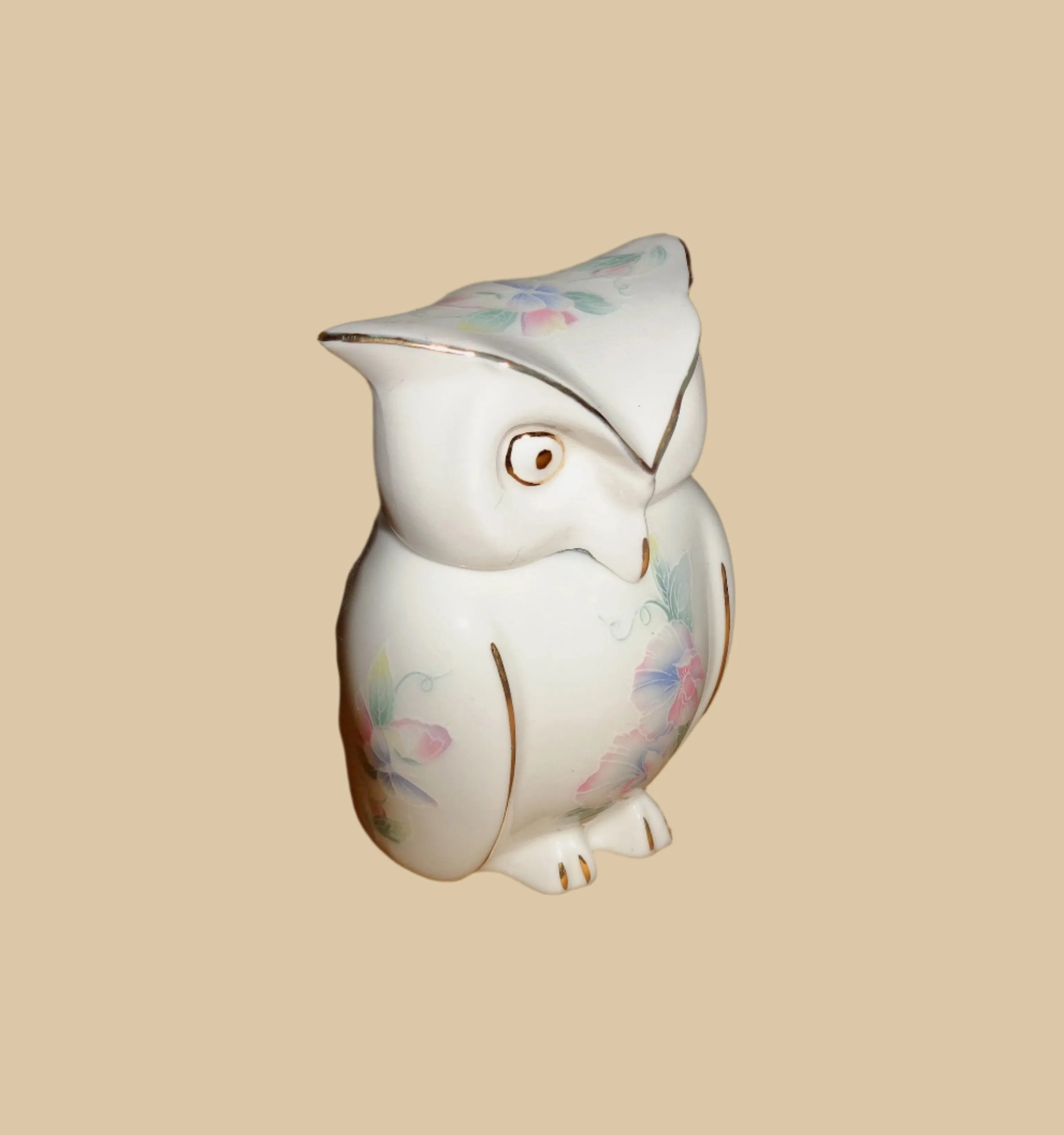 Vintage Aynsley Pottery Owl Little Sweetheart Trinket Box