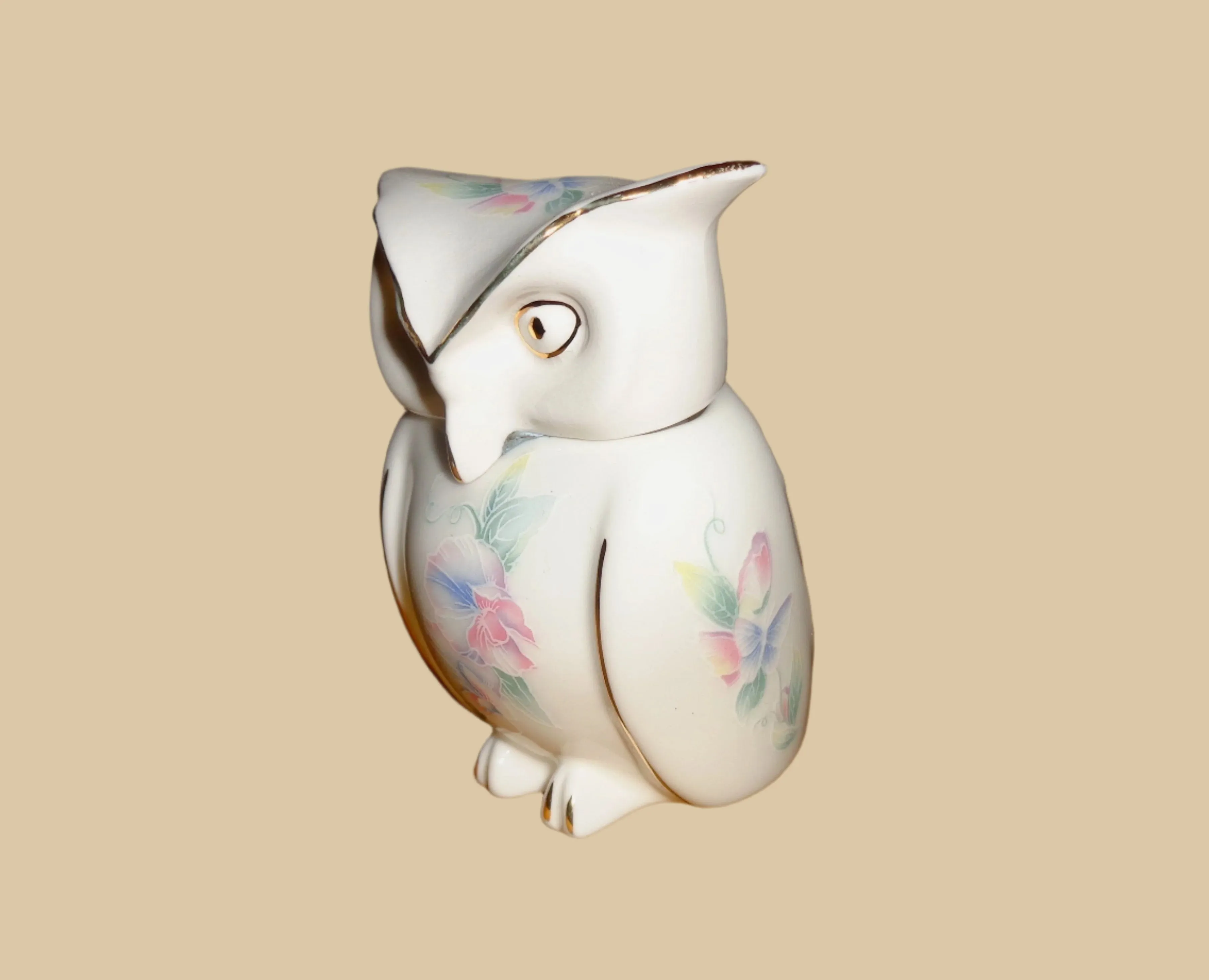 Vintage Aynsley Pottery Owl Little Sweetheart Trinket Box