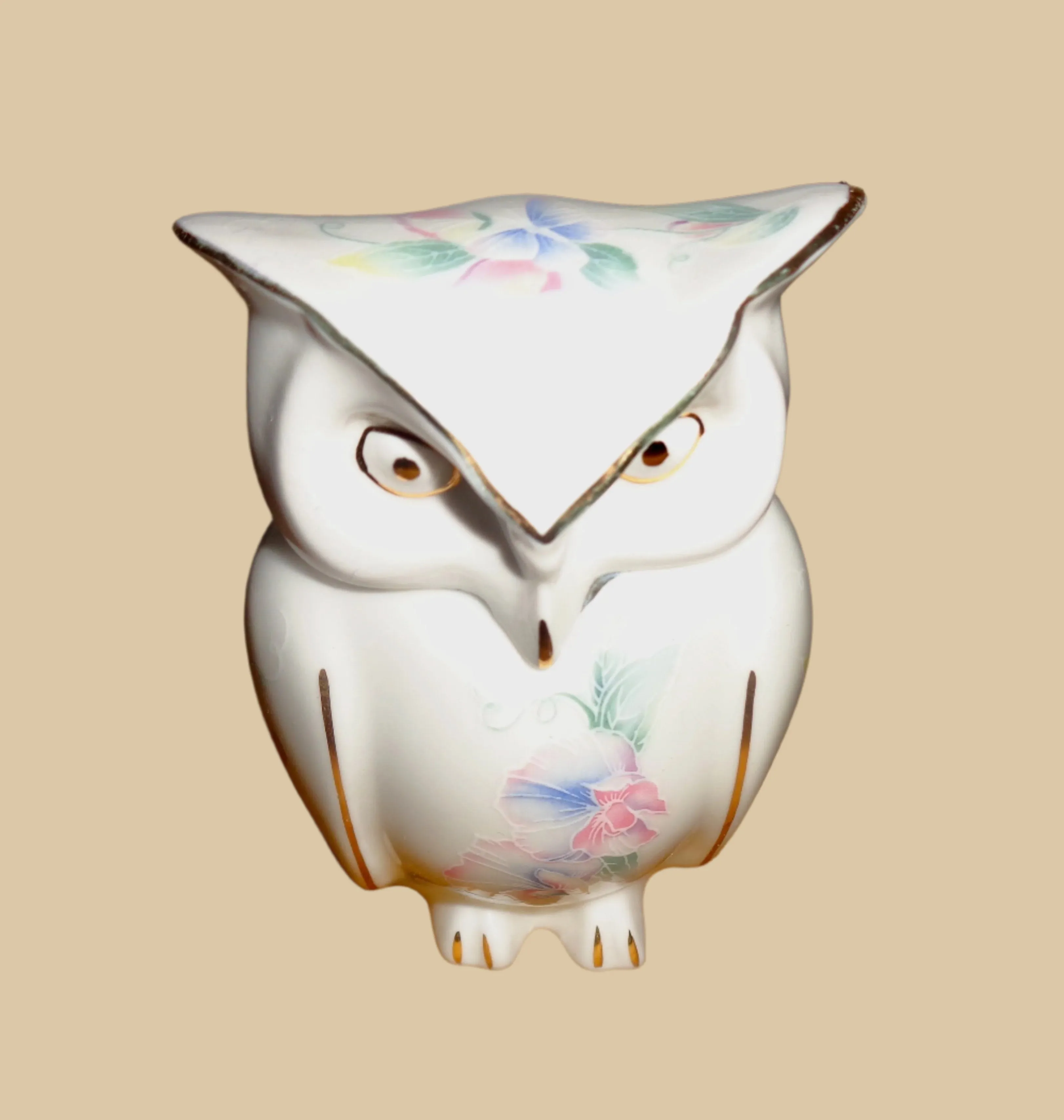 Vintage Aynsley Pottery Owl Little Sweetheart Trinket Box