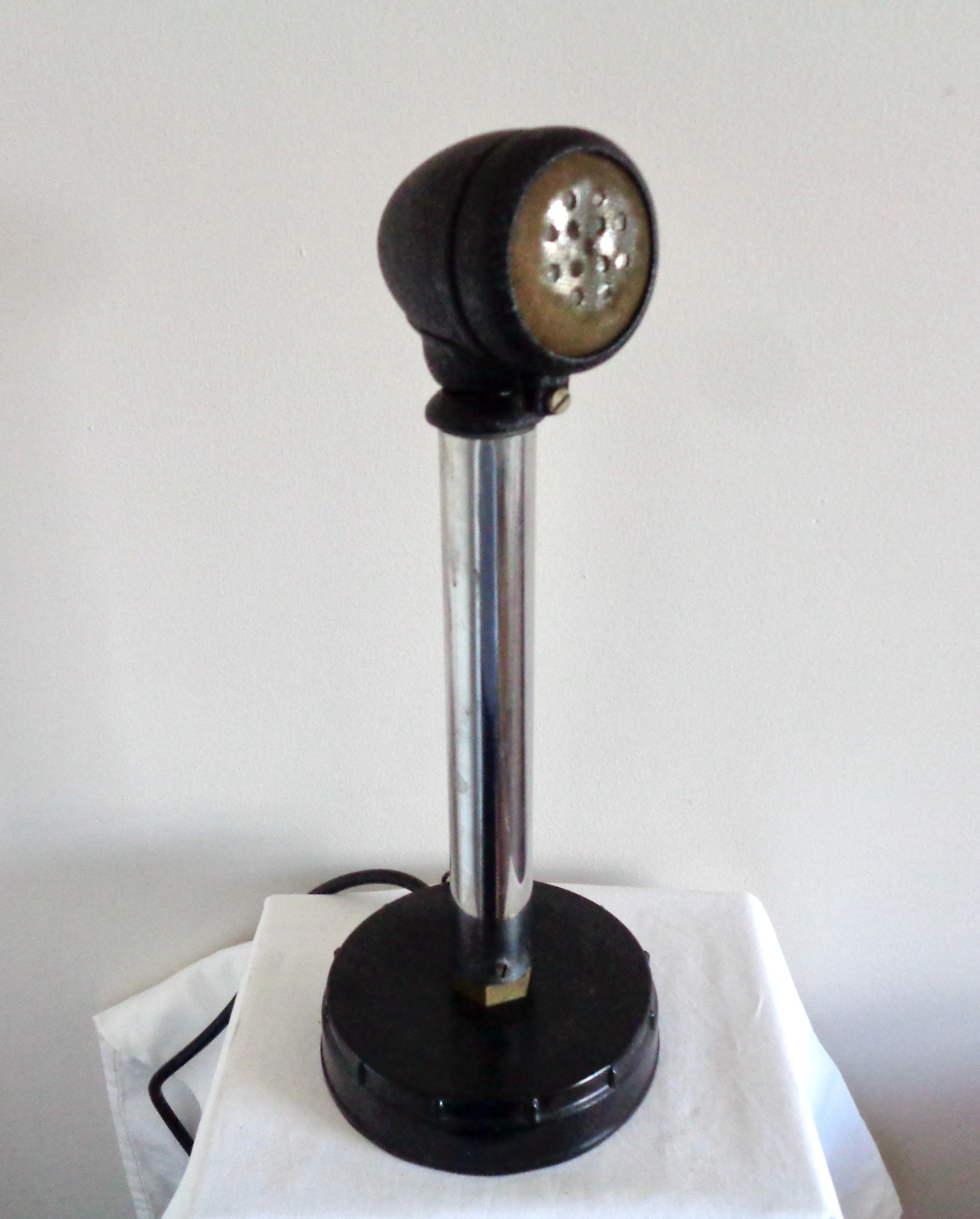 Vintage Bullet Shaped Microphone With Stand