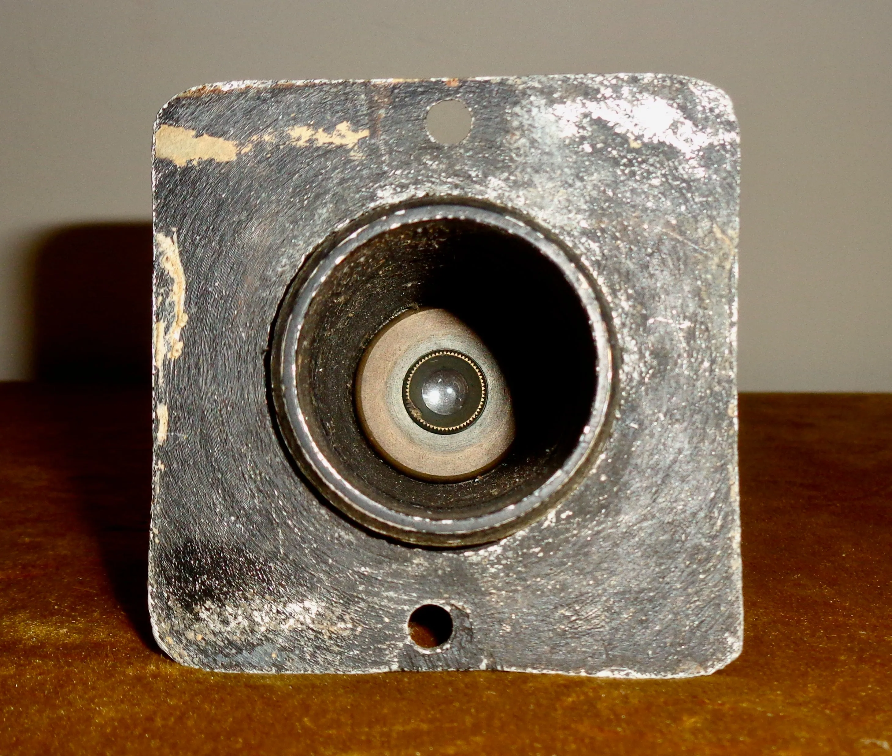 Vintage Charles Frank Ramsden Instrument Eyepiece 1/4" In Black Coated Brass Stand