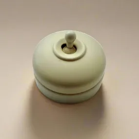 Vintage Crabtree White Ceramic / White Bakelite British Toggle Light Switch