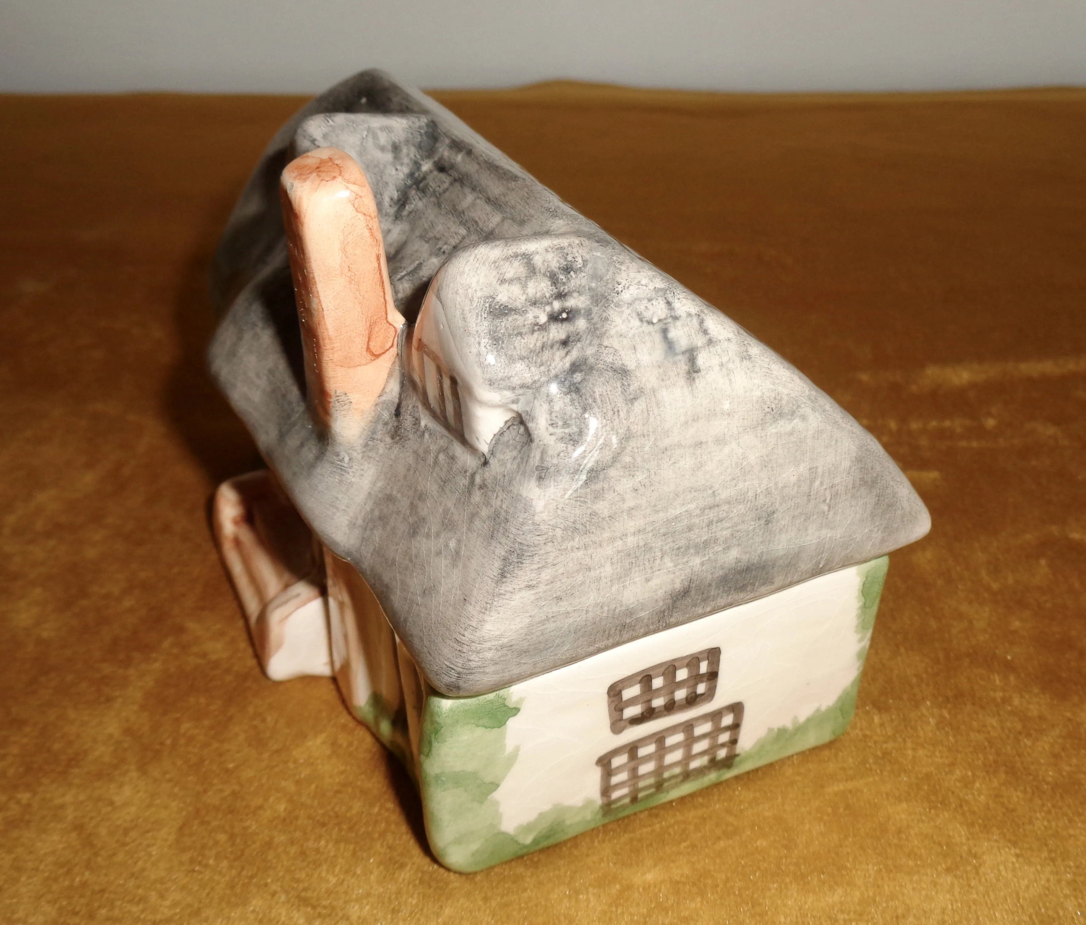Vintage Devon Pottery Lidded Trinket Box Rose Tree Cottage
