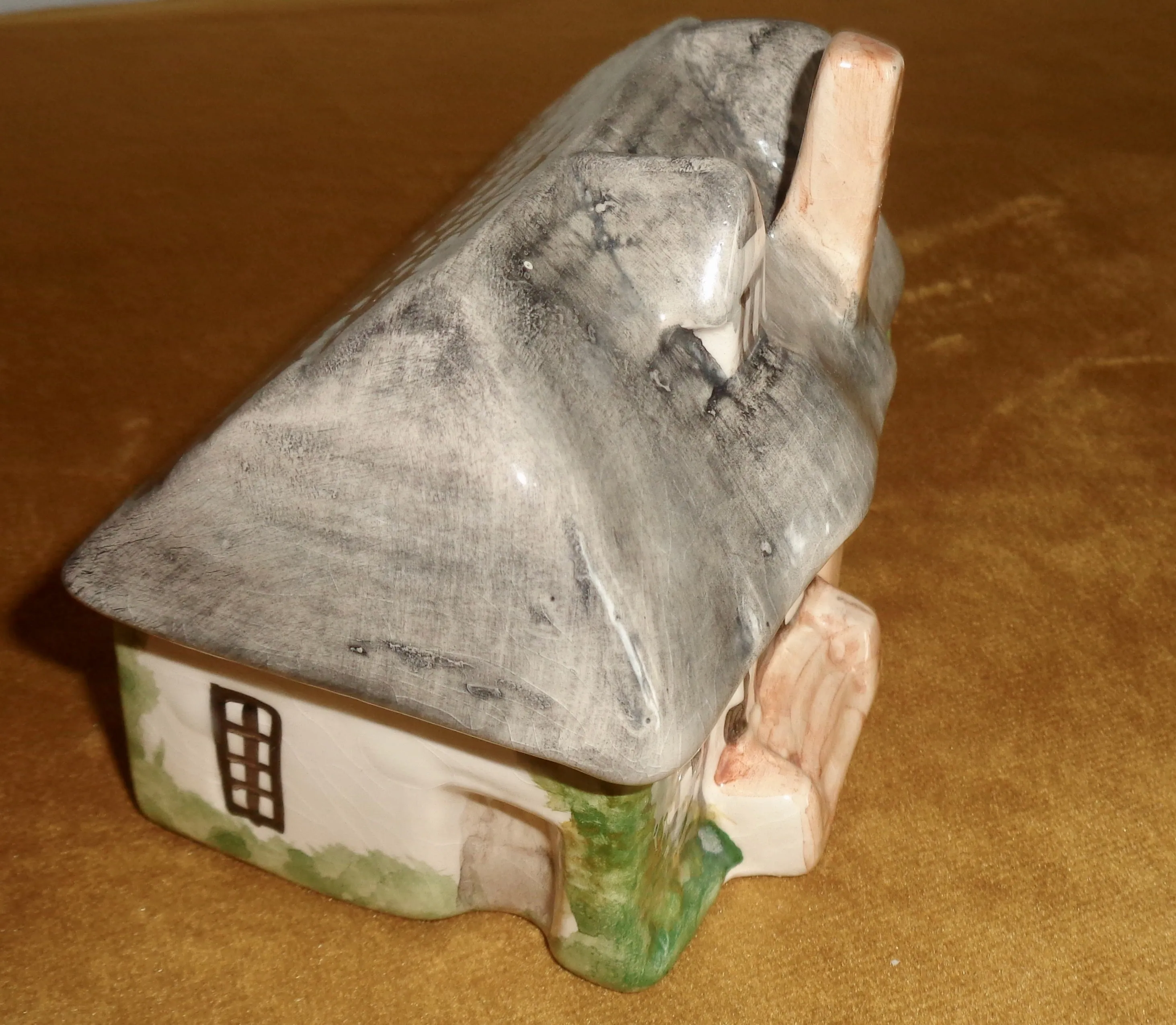 Vintage Devon Pottery Lidded Trinket Box Rose Tree Cottage