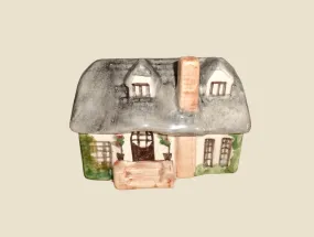 Vintage Devon Pottery Lidded Trinket Box Rose Tree Cottage