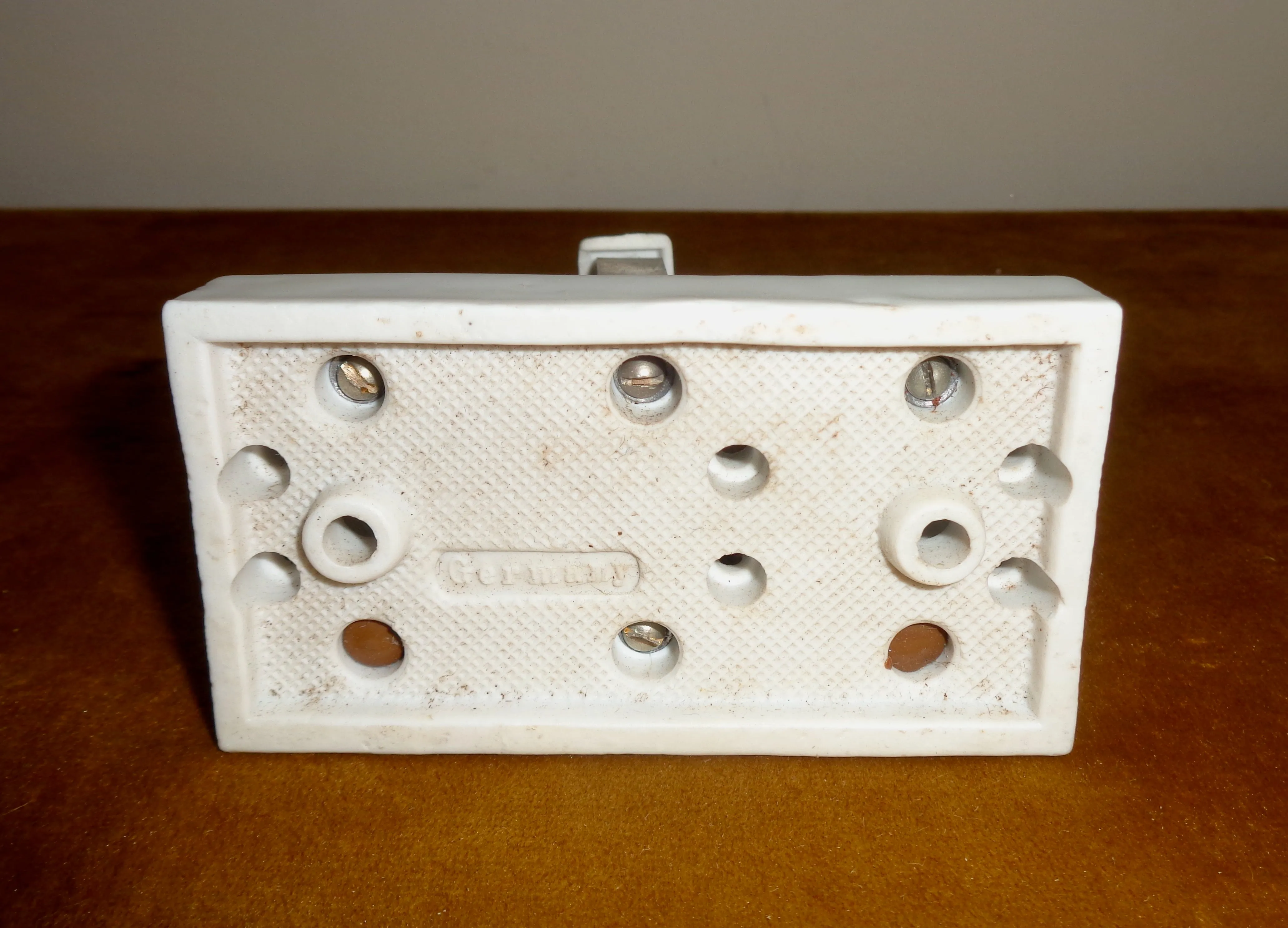 Vintage Heliogen Porcelain Aerial Knife Switch Double Pole Double Throw DPDT 9 cm x 5 cm