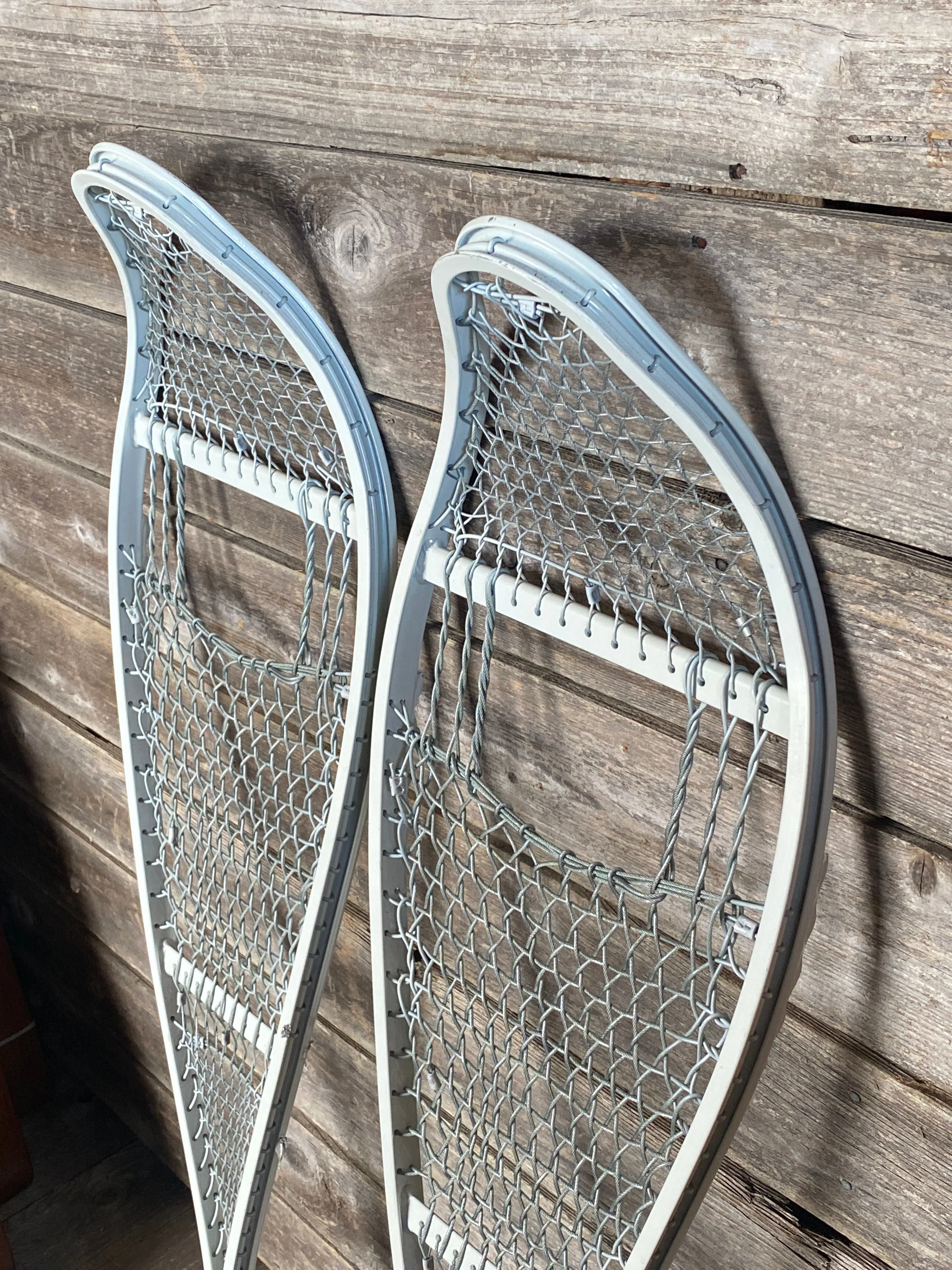 Vintage Metal Snowshoes - White
