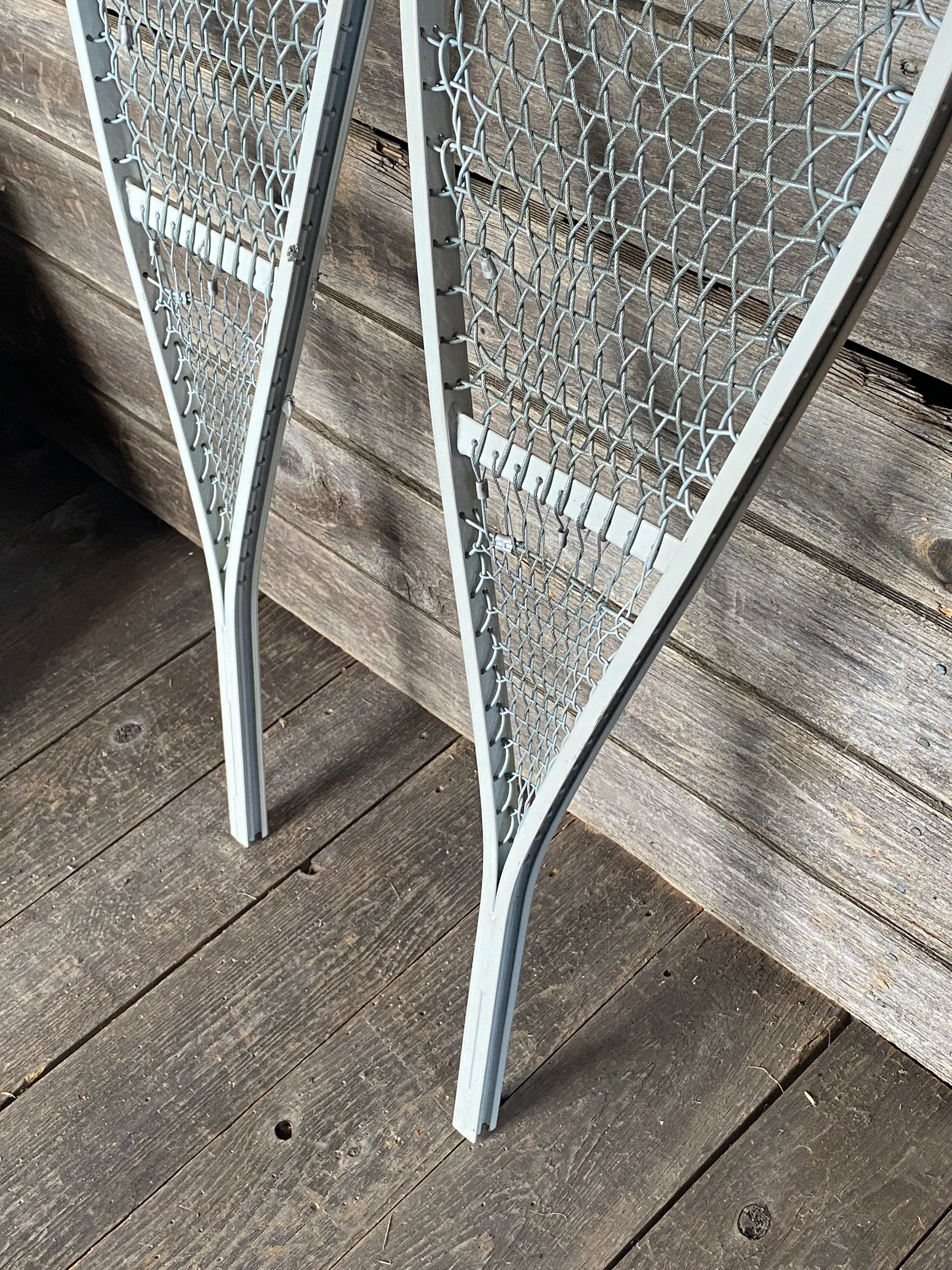 Vintage Metal Snowshoes - White