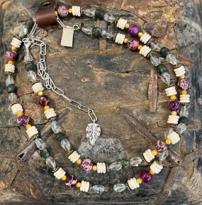 Vintage Olive & Plum Necklace