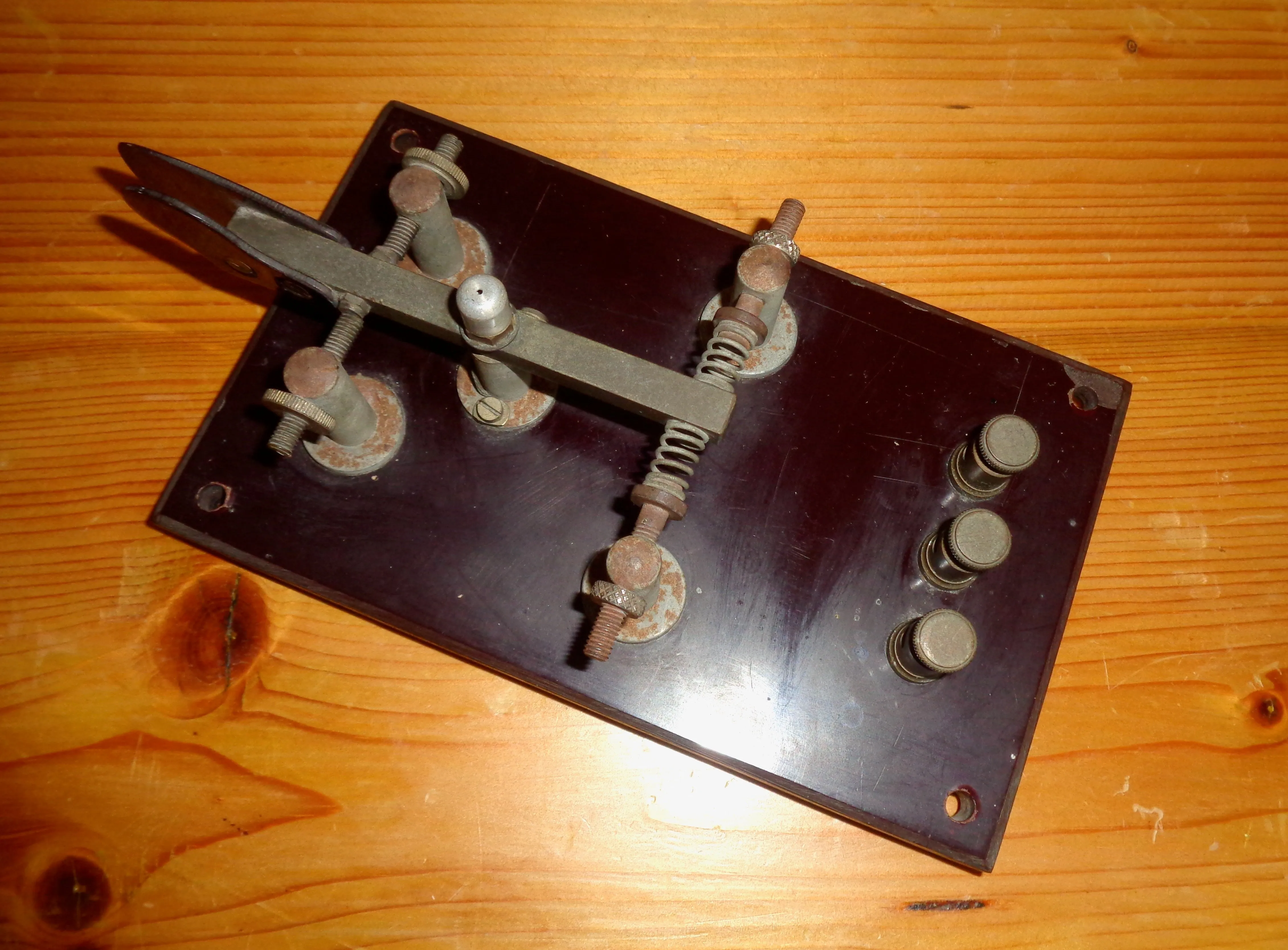 Vintage Paddle Morse Key On A Paxolin Base