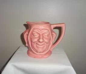 Vintage Pink Jester Character Toby Jug