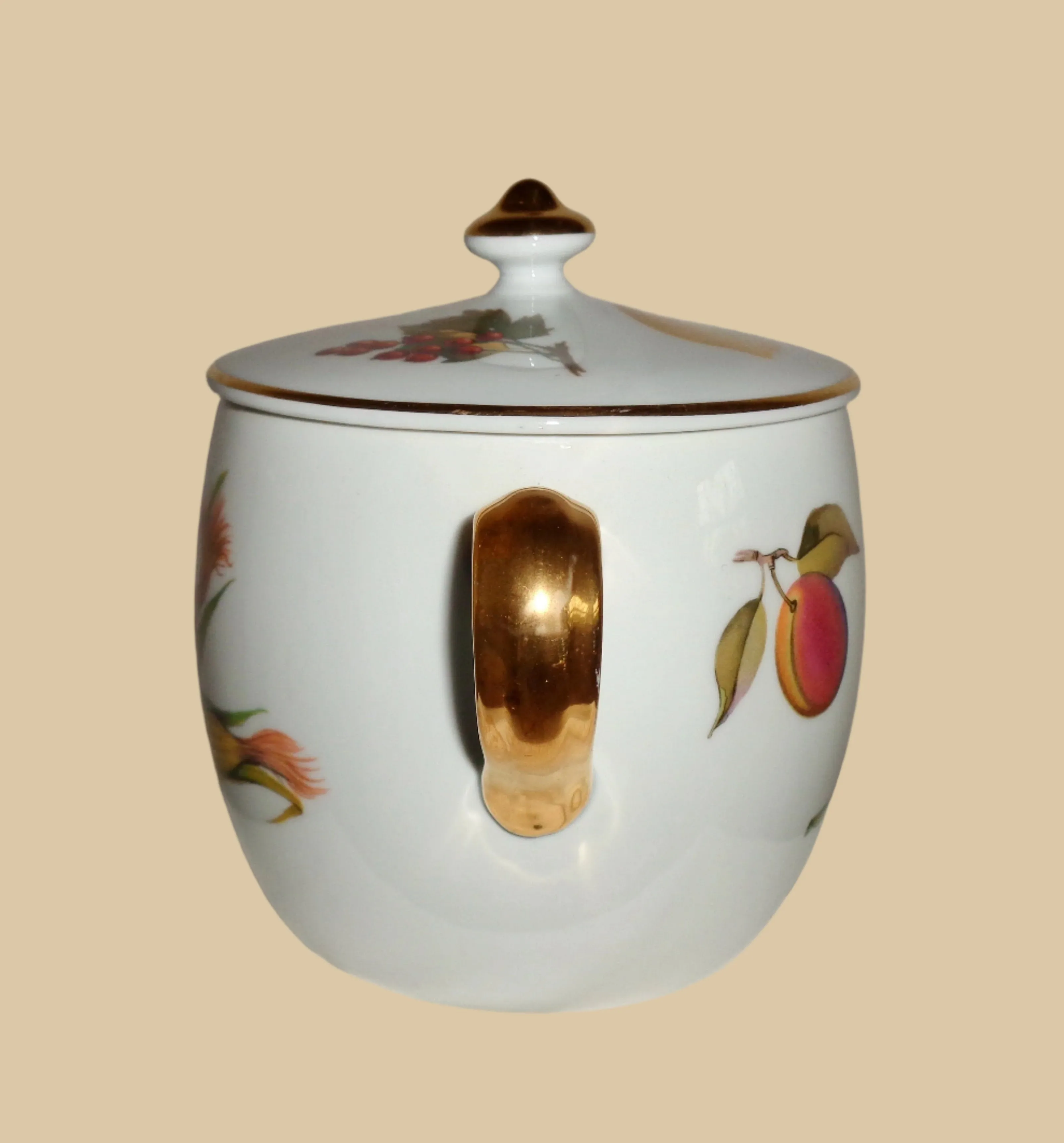Vintage Royal Worcester Evesham Gold 2 Pint Storage Jar / Marmite Pot / Cooking Pot