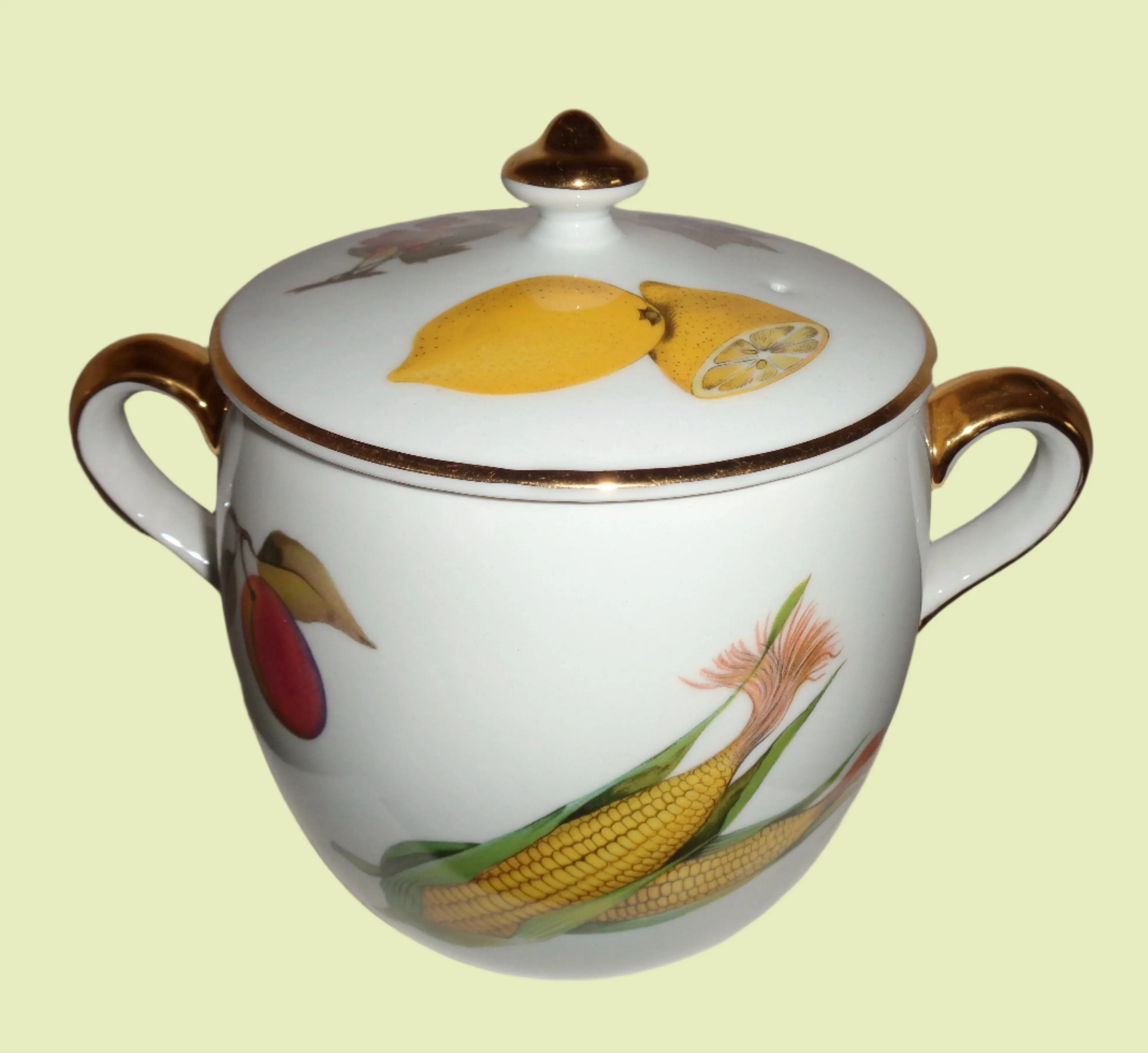 Vintage Royal Worcester Evesham Gold 2 Pint Storage Jar / Marmite Pot / Cooking Pot