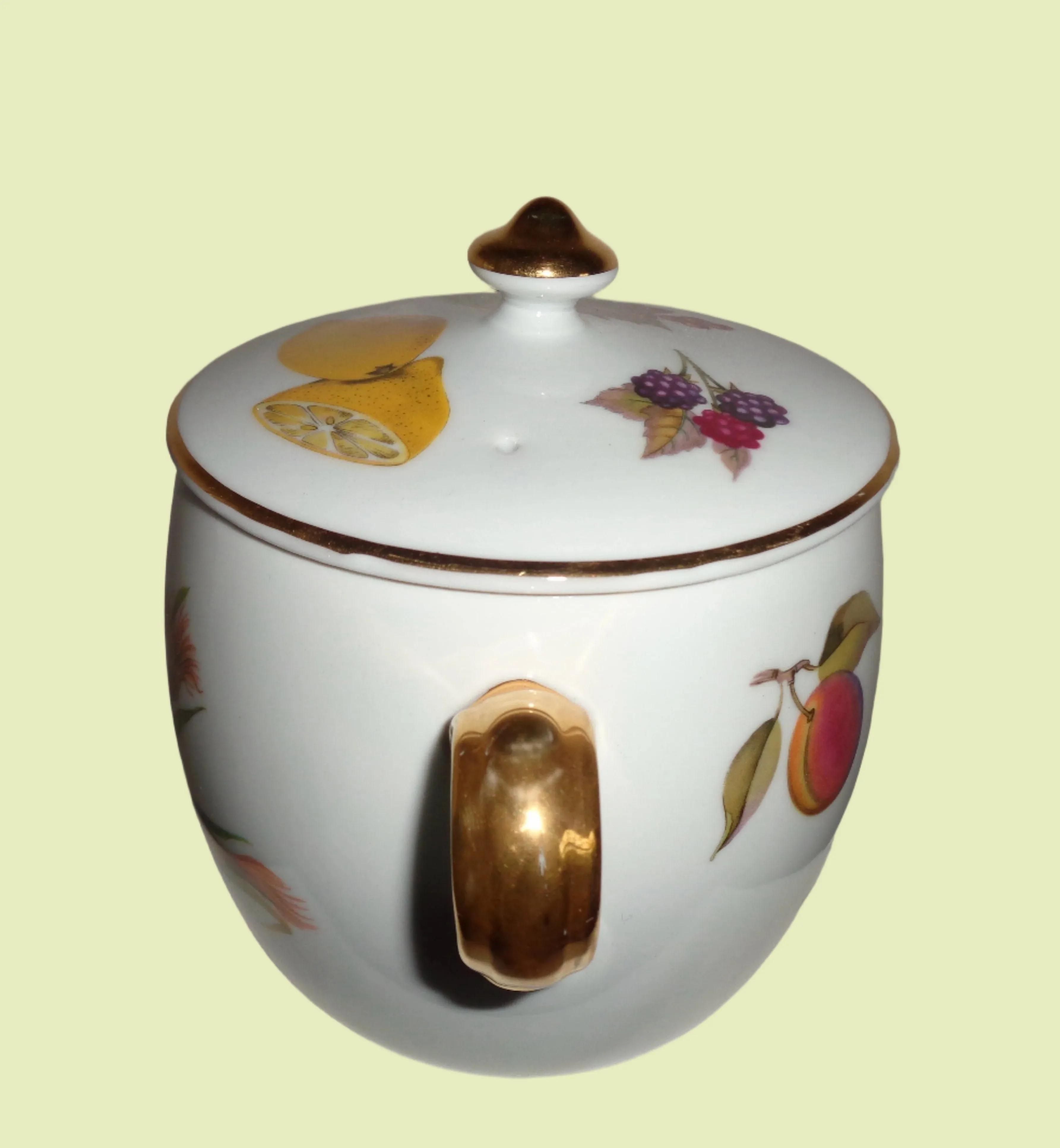 Vintage Royal Worcester Evesham Gold 2 Pint Storage Jar / Marmite Pot / Cooking Pot