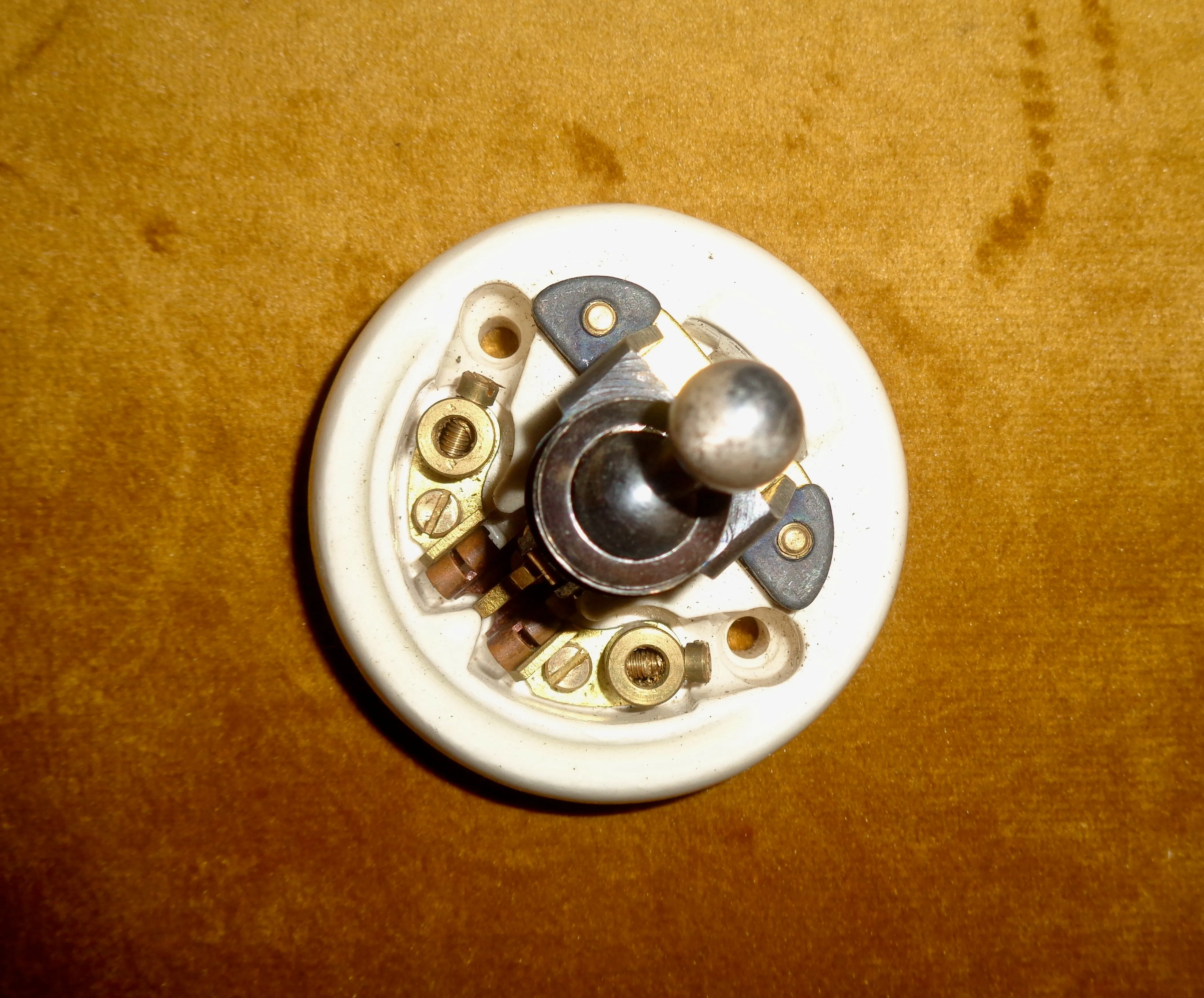 Vintage Tucker Telac Chrome / White Ceramic British Toggle Light Switch