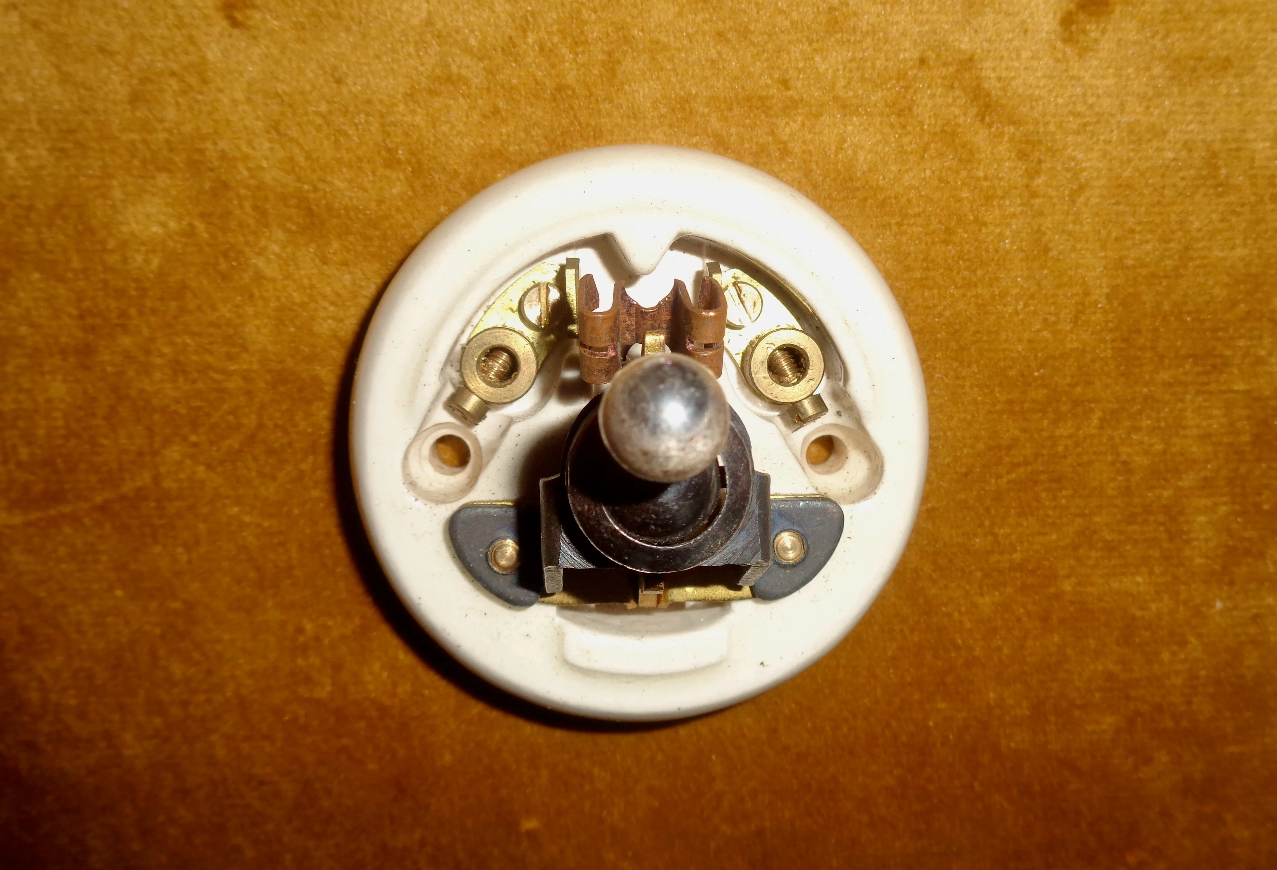 Vintage Tucker Telac Chrome / White Ceramic British Toggle Light Switch