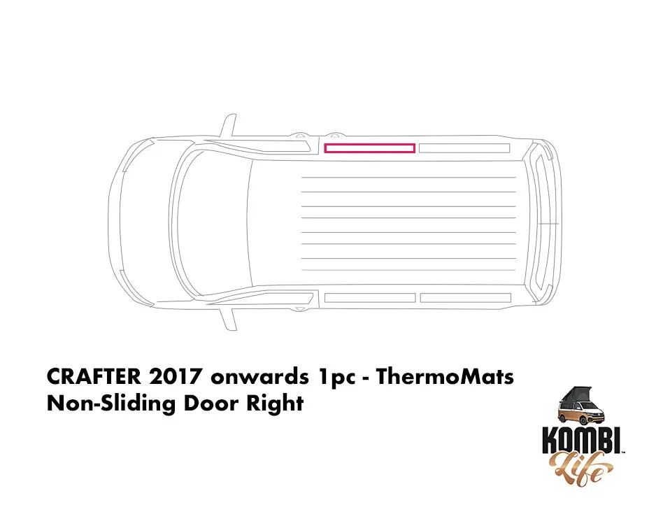 VW CRAFTER 2017 onwards - 1pc ThermoMats - Barn Door or Left Sliding Door or Right Sliding Door or Right Door (non-sliding)