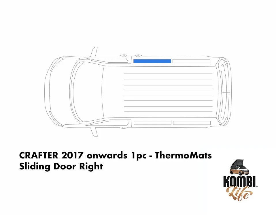 VW CRAFTER 2017 onwards - 1pc ThermoMats - Barn Door or Left Sliding Door or Right Sliding Door or Right Door (non-sliding)