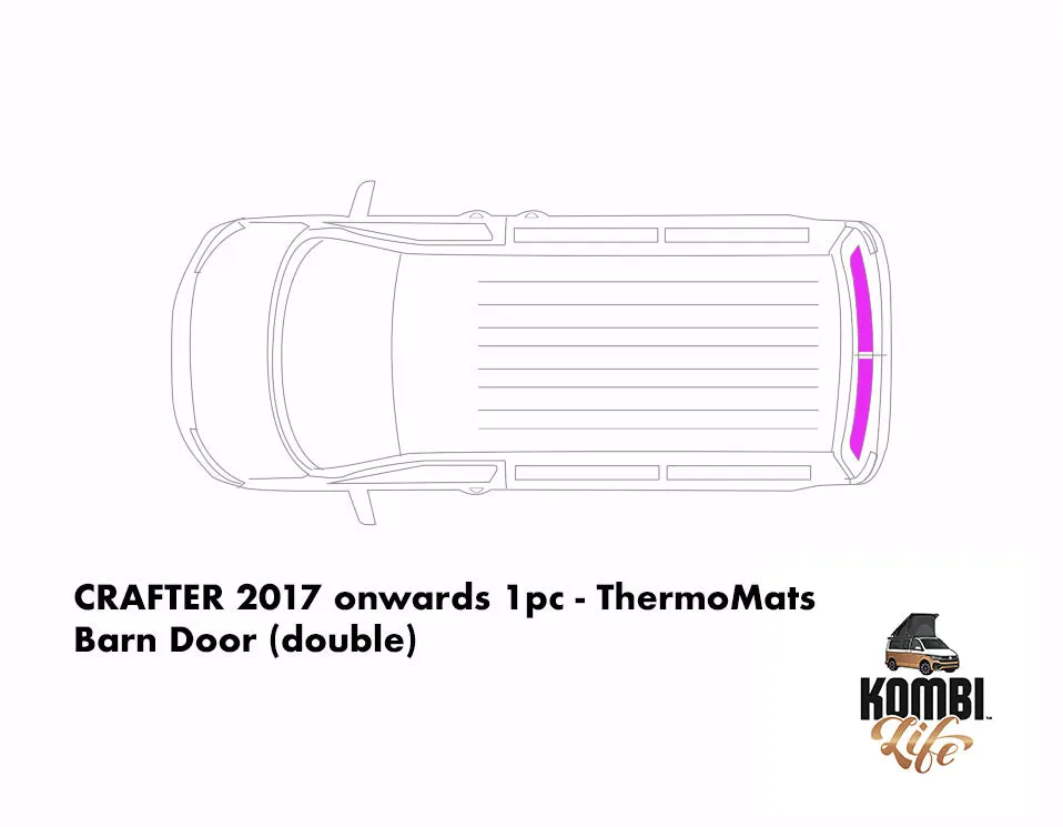VW CRAFTER 2017 onwards - 1pc ThermoMats - Barn Door or Left Sliding Door or Right Sliding Door or Right Door (non-sliding)