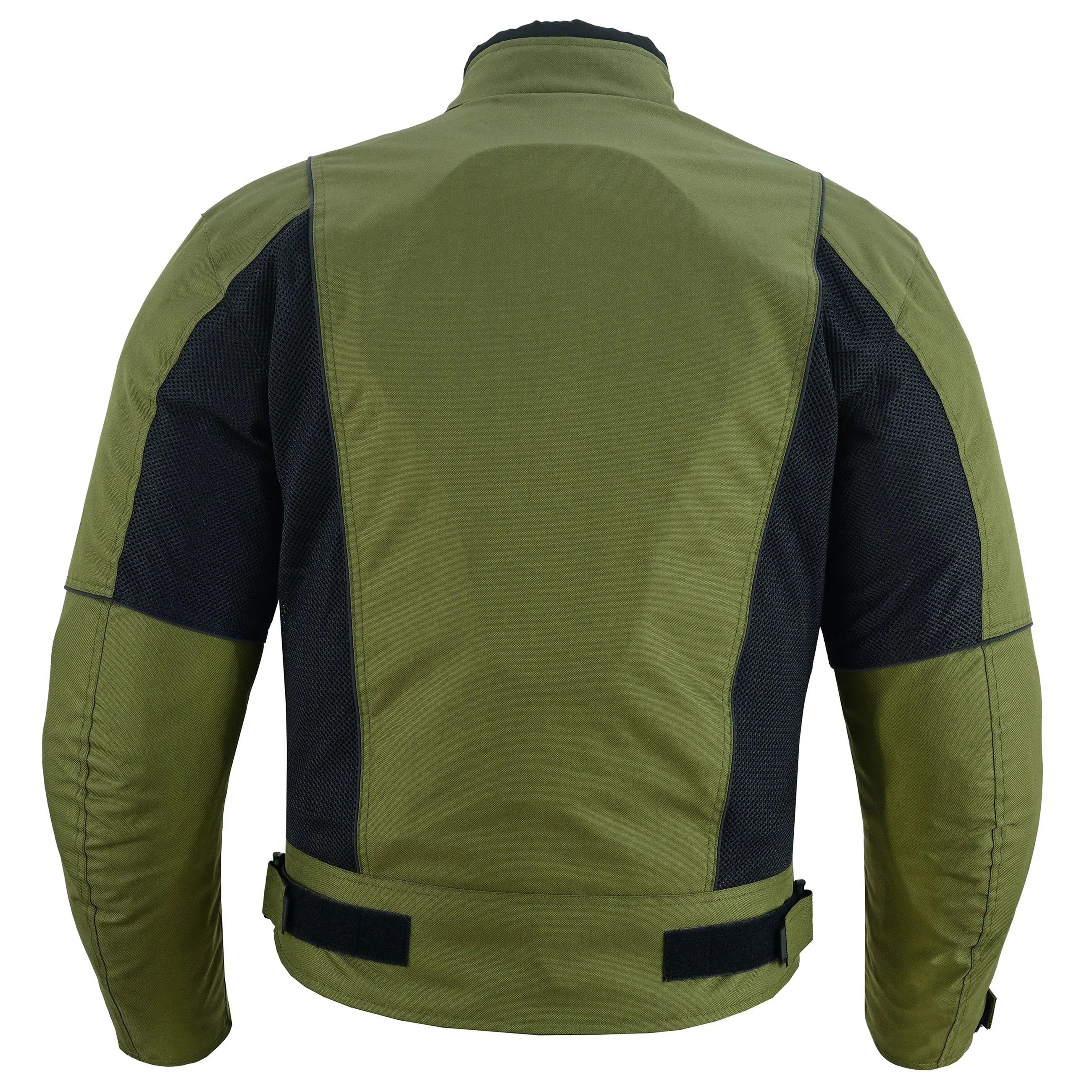 Warrior Gears® Air Mesh Motorbike Suits for Men, Breathable Textile Motorbike Jacket and Trouser with Removable Lining and CE Armours - Black & OIive Green