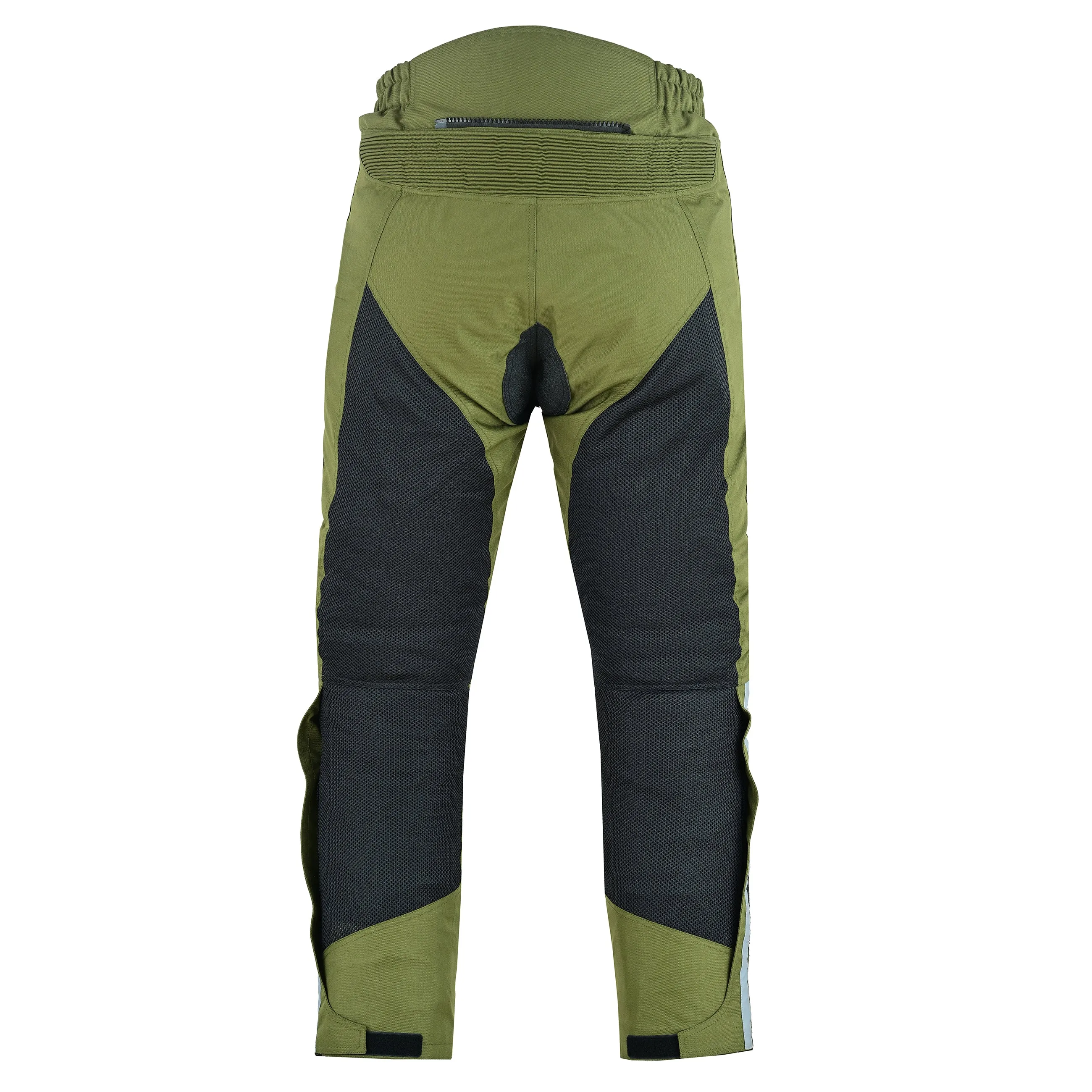 Warrior Gears® Air Mesh Motorbike Suits for Men, Breathable Textile Motorbike Jacket and Trouser with Removable Lining and CE Armours - Black & OIive Green