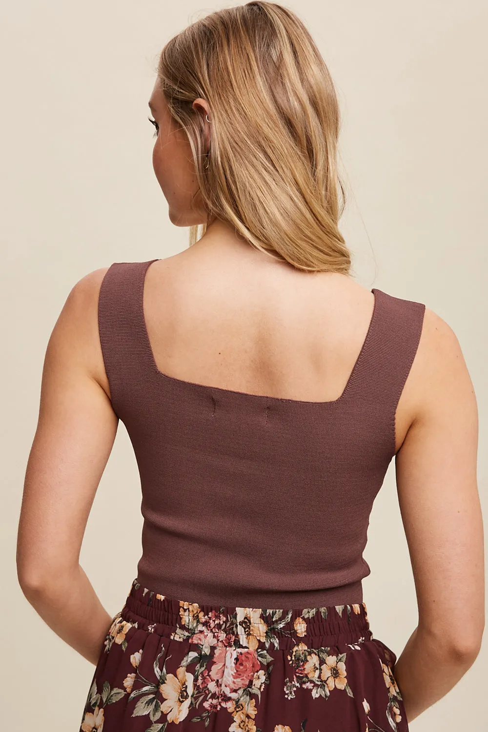 WIDE STRAP SWEATER KNIT BRAMI TOP