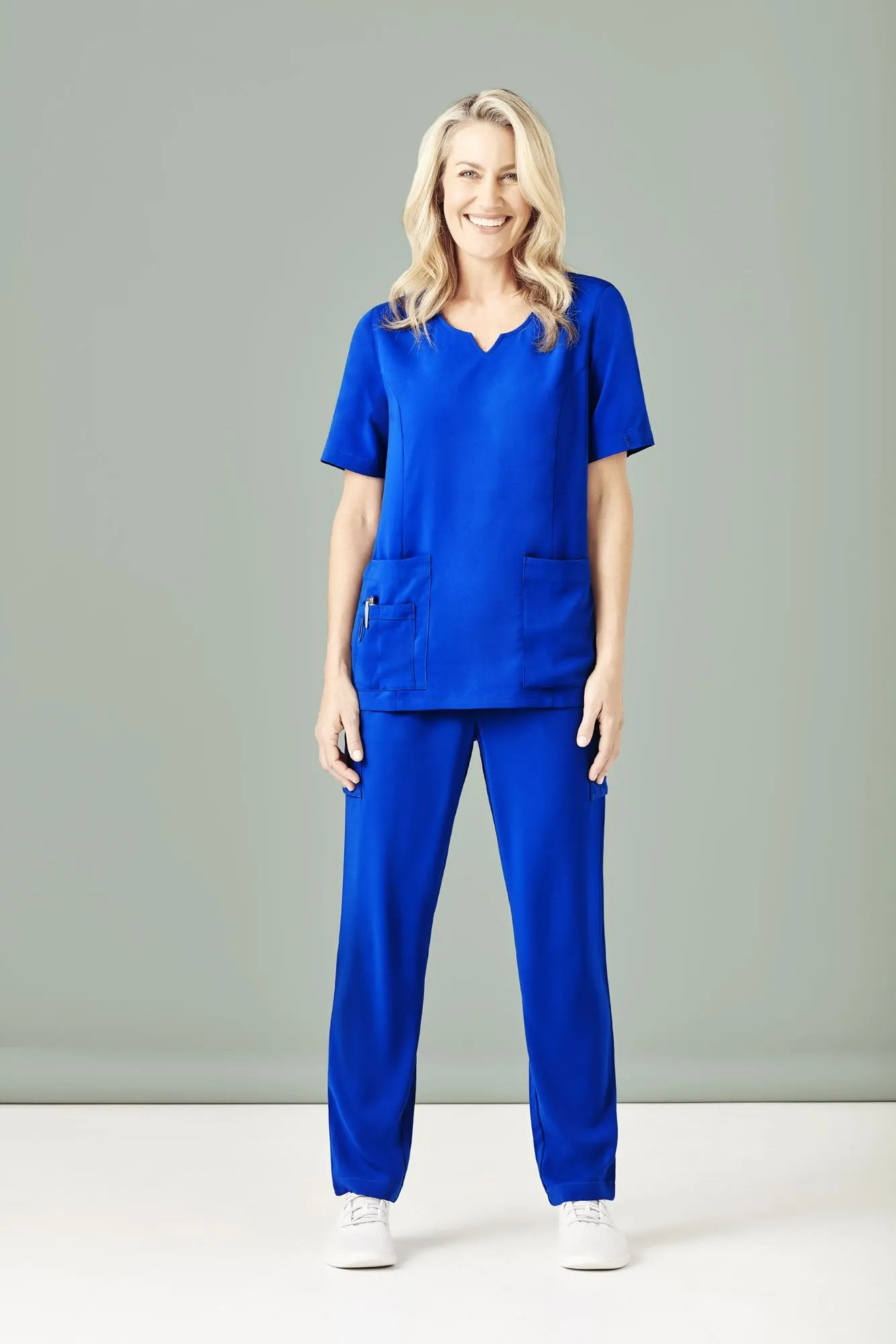 Womens Tailored Fit Round Neck Scrub Top