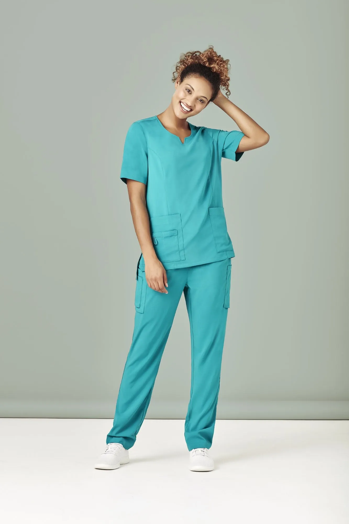 Womens Tailored Fit Round Neck Scrub Top