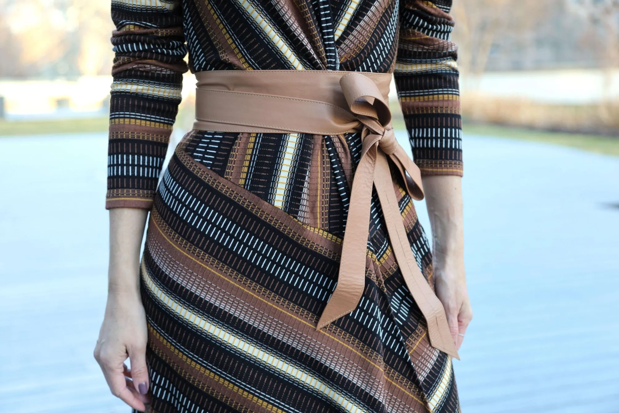Wrap Leather Belt - Caramel